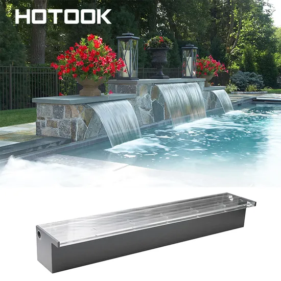 Swimming Pool Accessories Water Curtain Garden Outdoor Wall Fountain Waterfall with LED Strip