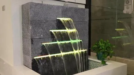 Decoration Pool Waterfall Colorful Acrylic Water Descent Waterfall for Swimming Pool