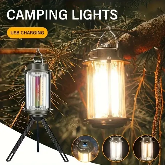 Multifunctional Portable Camping Lantern Lamps Outdoor Emergency Light with Phone Charging Function 